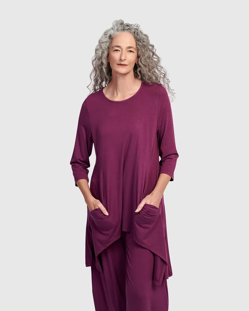 alembika-essential-cutout-tunic-top-sangria-tunika image 1