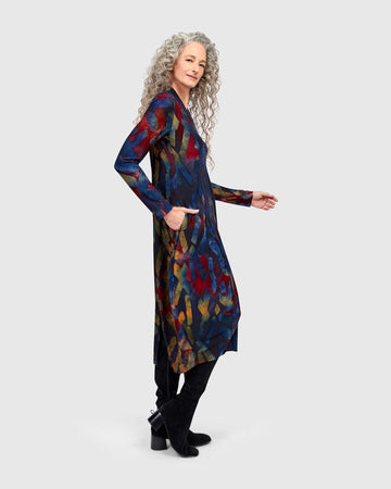 alembika-sunburst-cocoon-kleid-abstract-midi image 4