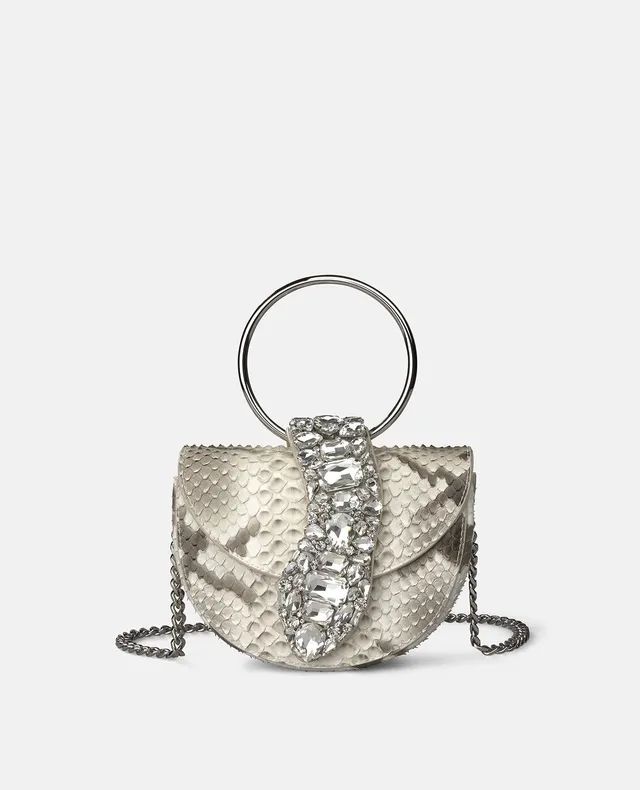 alma-en-pena-snake-shoulder-bag-halbmond-leder-grau image 1