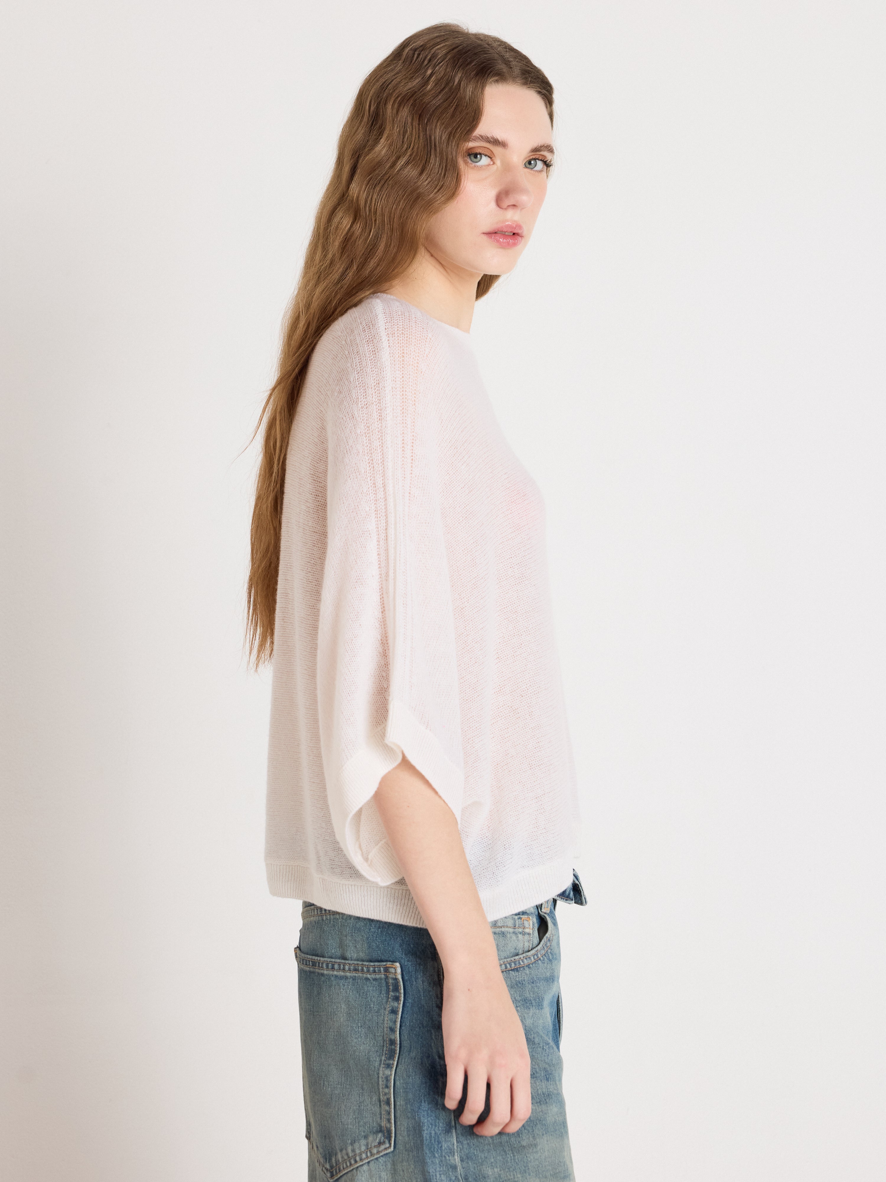 absolut-benedicta-damen-pullover-kaschmir-rundhals-oversize-fledermaus-wei image 4