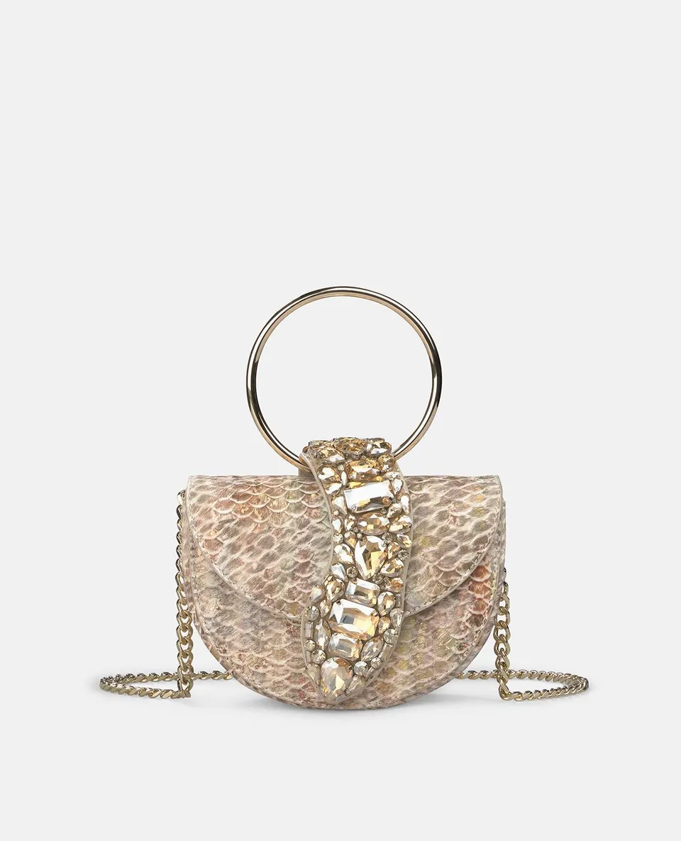 alma-en-pena-snake-shoulder-bag-halbmond-leder-camel image 1