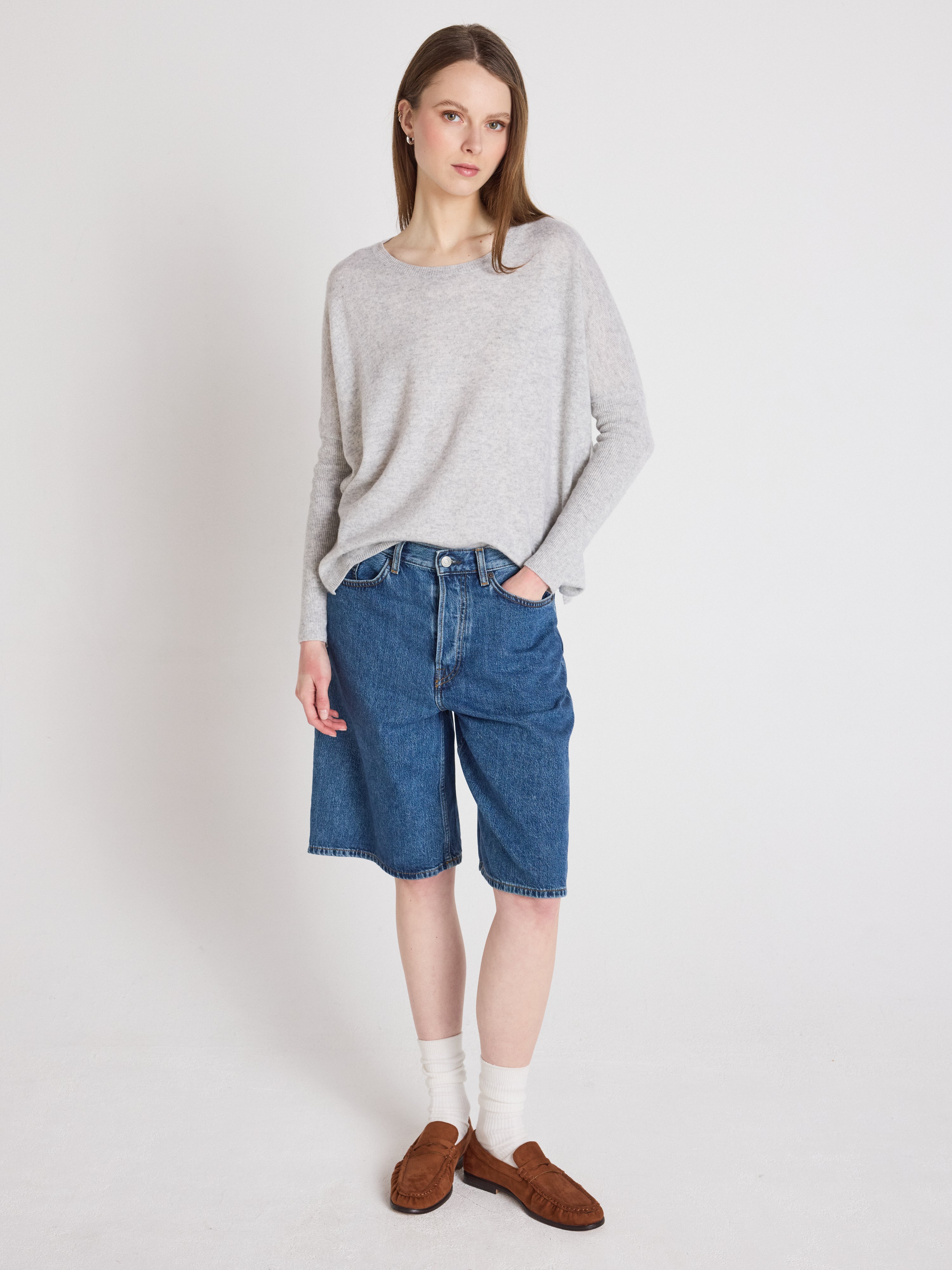 absolut-pull-poncho-astrid-damen-kaschmir-rundhals-hellgrau image 1