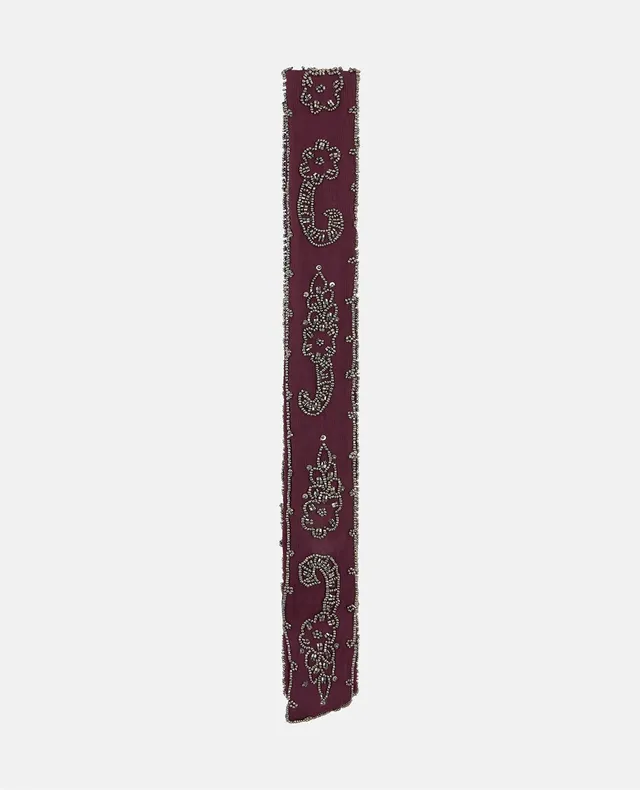 alma-en-pena-perlen-schal-beaded-scarf-gaze-schal-bordeaux-6-x-200-cm image 1