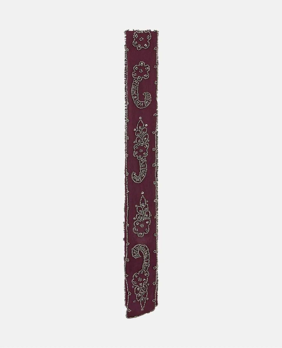 alma-en-pena-perlen-schal-beaded-scarf-gaze-schal-bordeaux-6-x-200-cm image 1