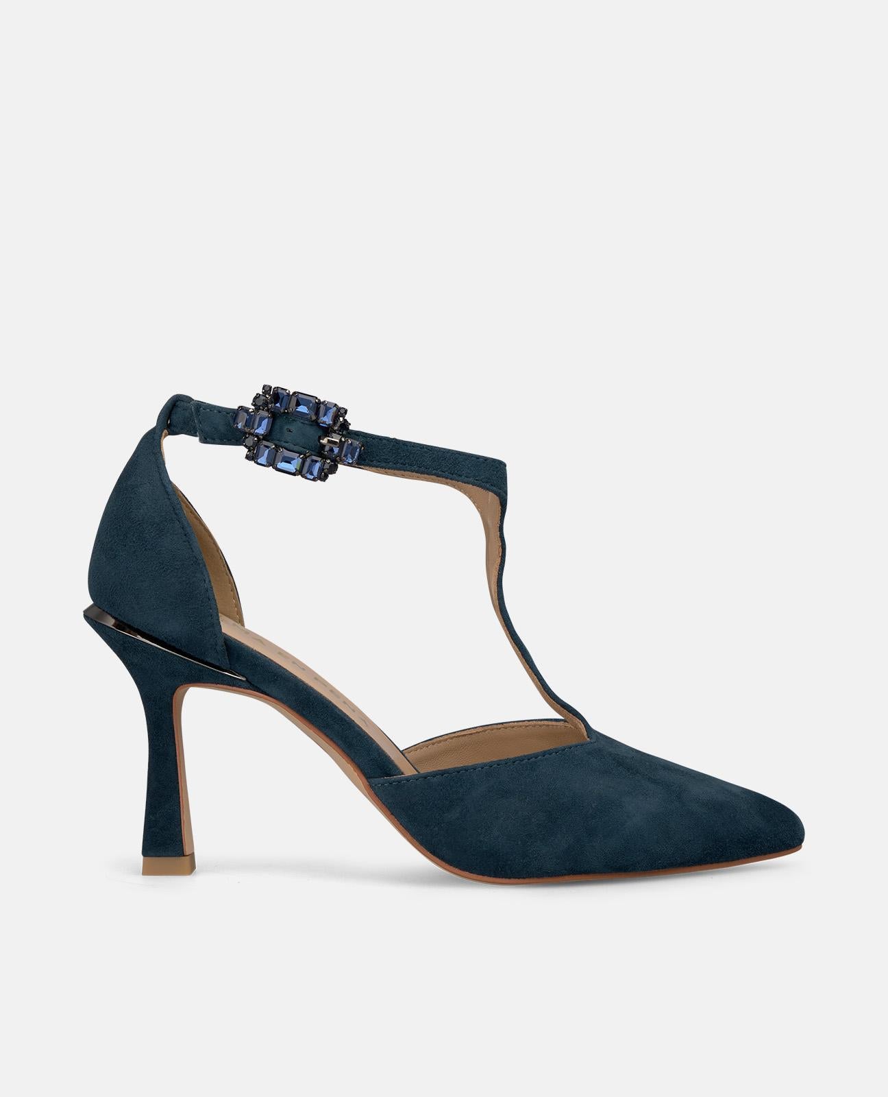 alma-en-pena-pumps-navy-mit-schmuckschnalle-strass-9-cm image 1