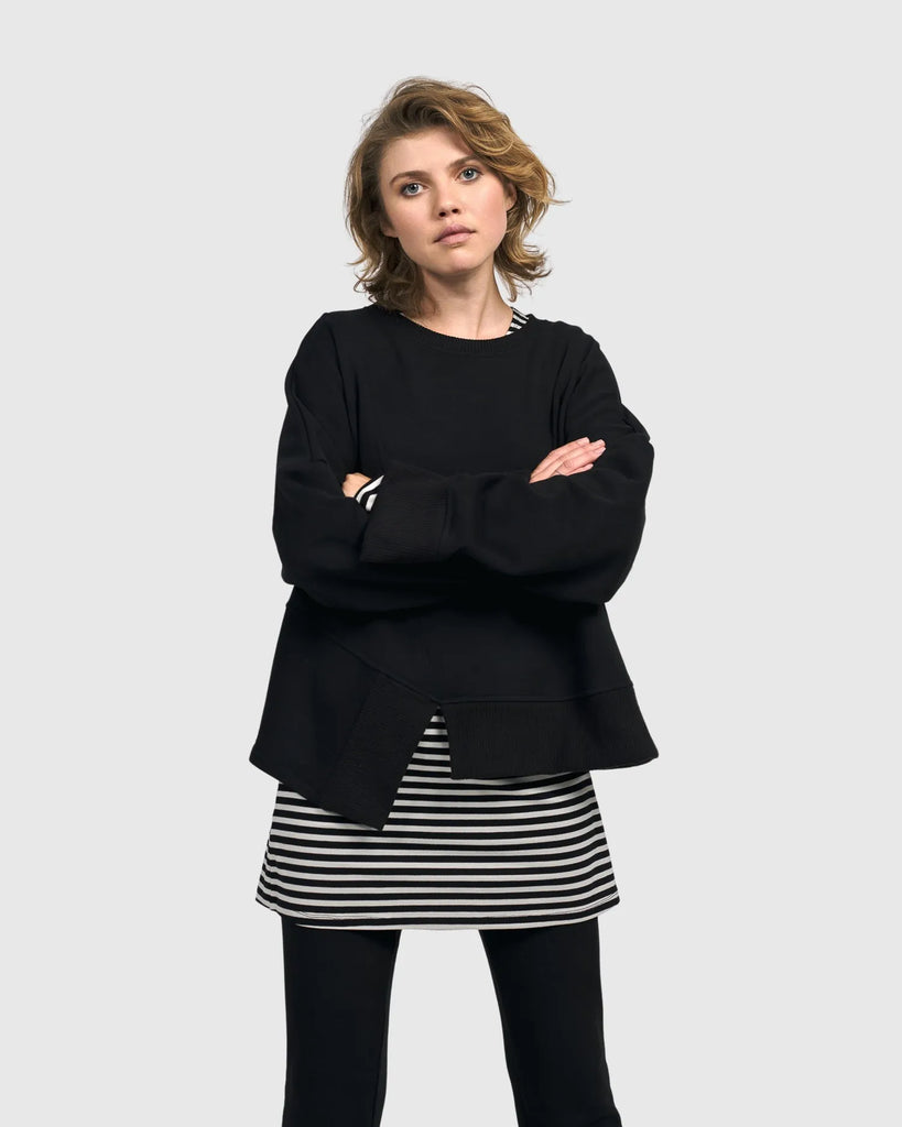 alembika-urban-vapor-pullover-schwarz-boxy-cropped image 1
