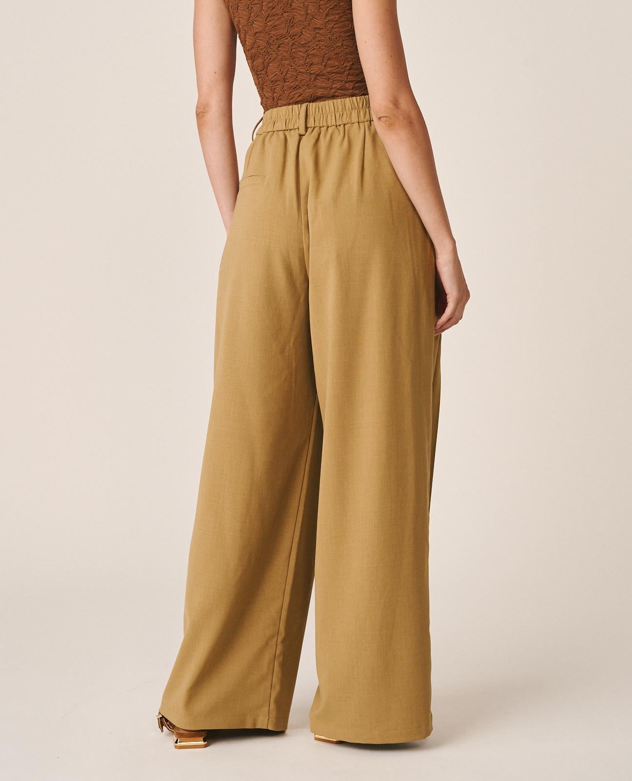 alma-en-pena-wide-leg-twill-hose-beige-high-waist image 6