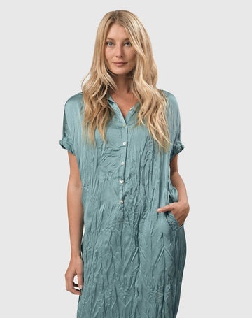 alembika-crinkle-maxi-hemdkleid-teal image 5
