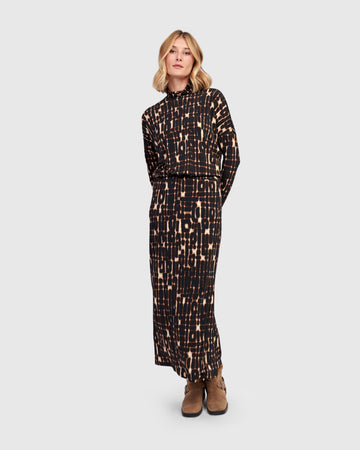 alembika-glyph-pencil-skirt-damen-maxirock-matrix-jersey image 7