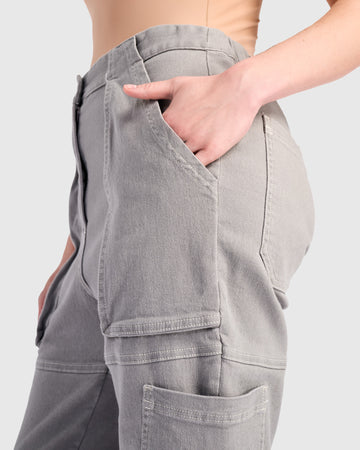 alembika-cargo-jogger-pants-grau-high-rise-cargohose-mit-b-ndchen image 3