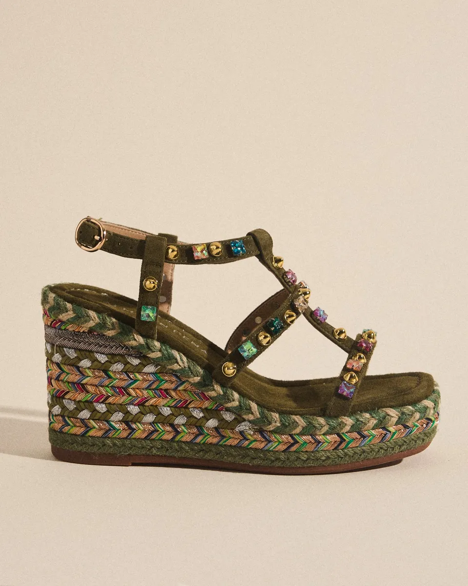alma-en-pena-esparto-keilsandalen-mit-nieten-keil-9-5-cm-in-khaki image 1