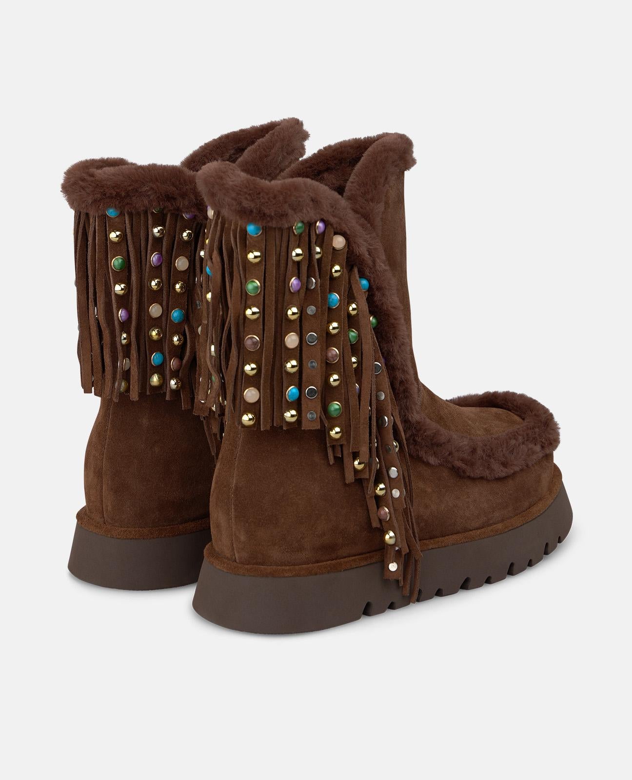 alma-en-pena-apr-s-ski-boots-camel-aus-velours-mit-strass-fransen image 3