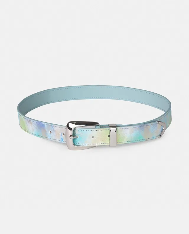 alma-en-pena-lederg-rtel-damen-blau-3-cm-mit-metallschnalle image 1