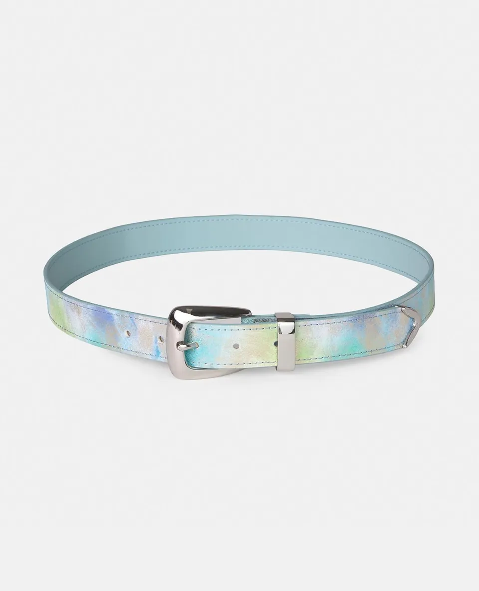 alma-en-pena-lederg-rtel-damen-blau-3-cm-mit-metallschnalle image 1