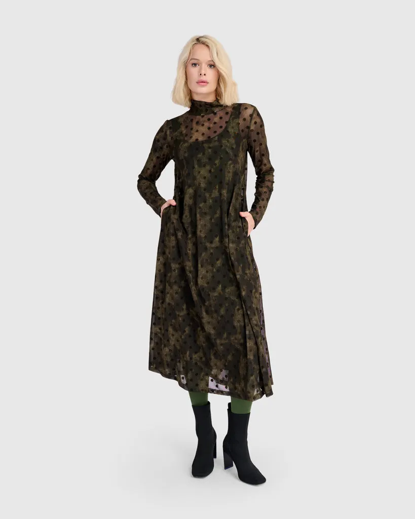 alembika-bosquet-a-line-dress-antique-samt-punkte-kleid image 1