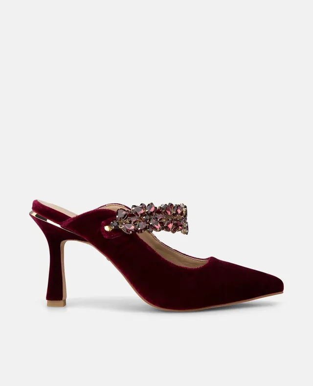 alma-en-pena-velvet-slingback-pumps-bordeaux-8-cm image 1