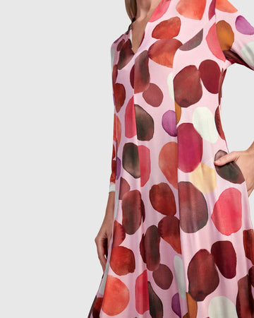 alembika-margarita-cocoon-kleid-magenta-dots image 2