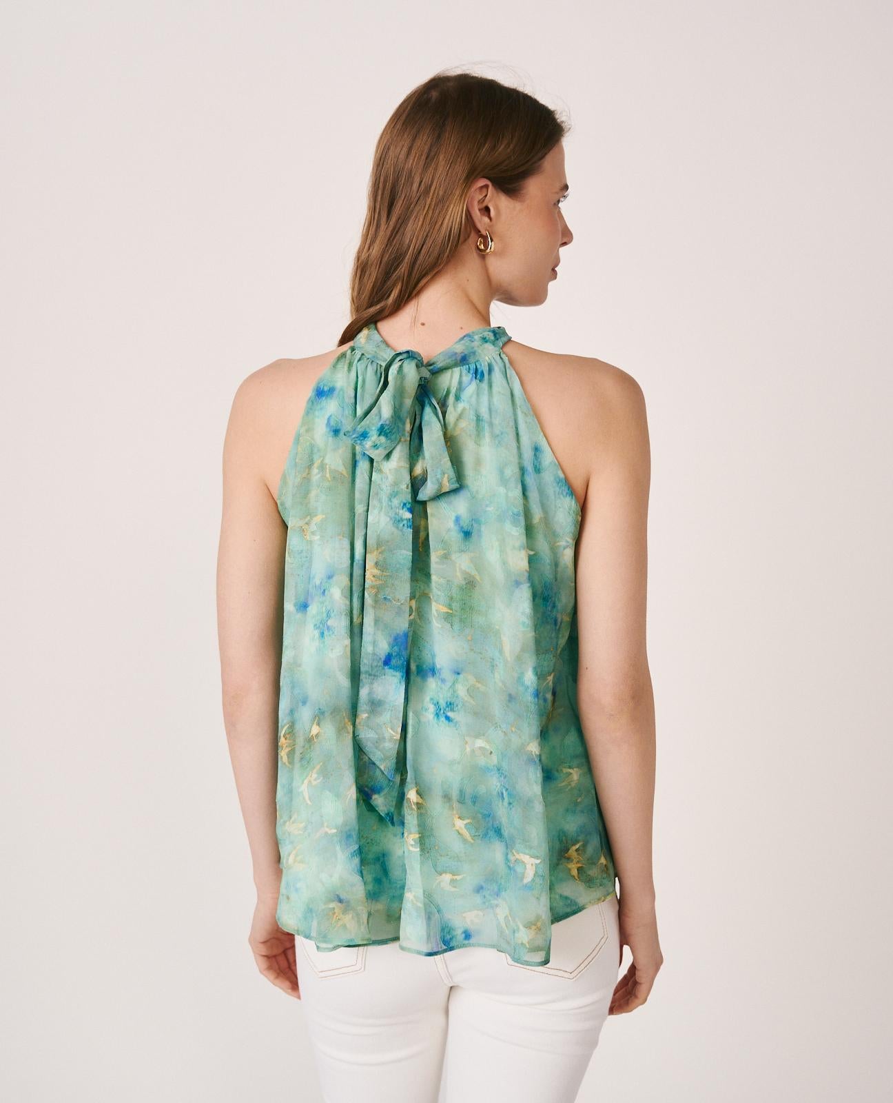 alma-en-pena-halter-bluse-neckholder-bluse-chiffon-gr-n image 6