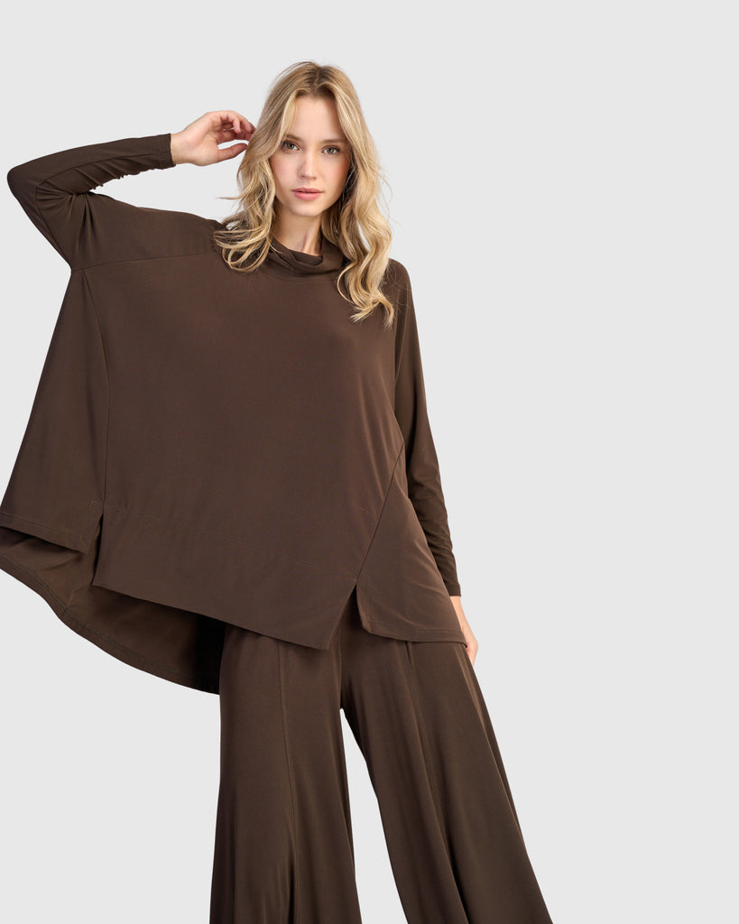 alembika-essential-slinky-swing-turtleneck-tunika-sepia image 1