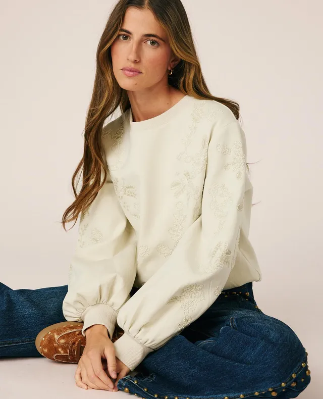 alma-en-pena-sweatshirt-blumenstickerei-wei image 1