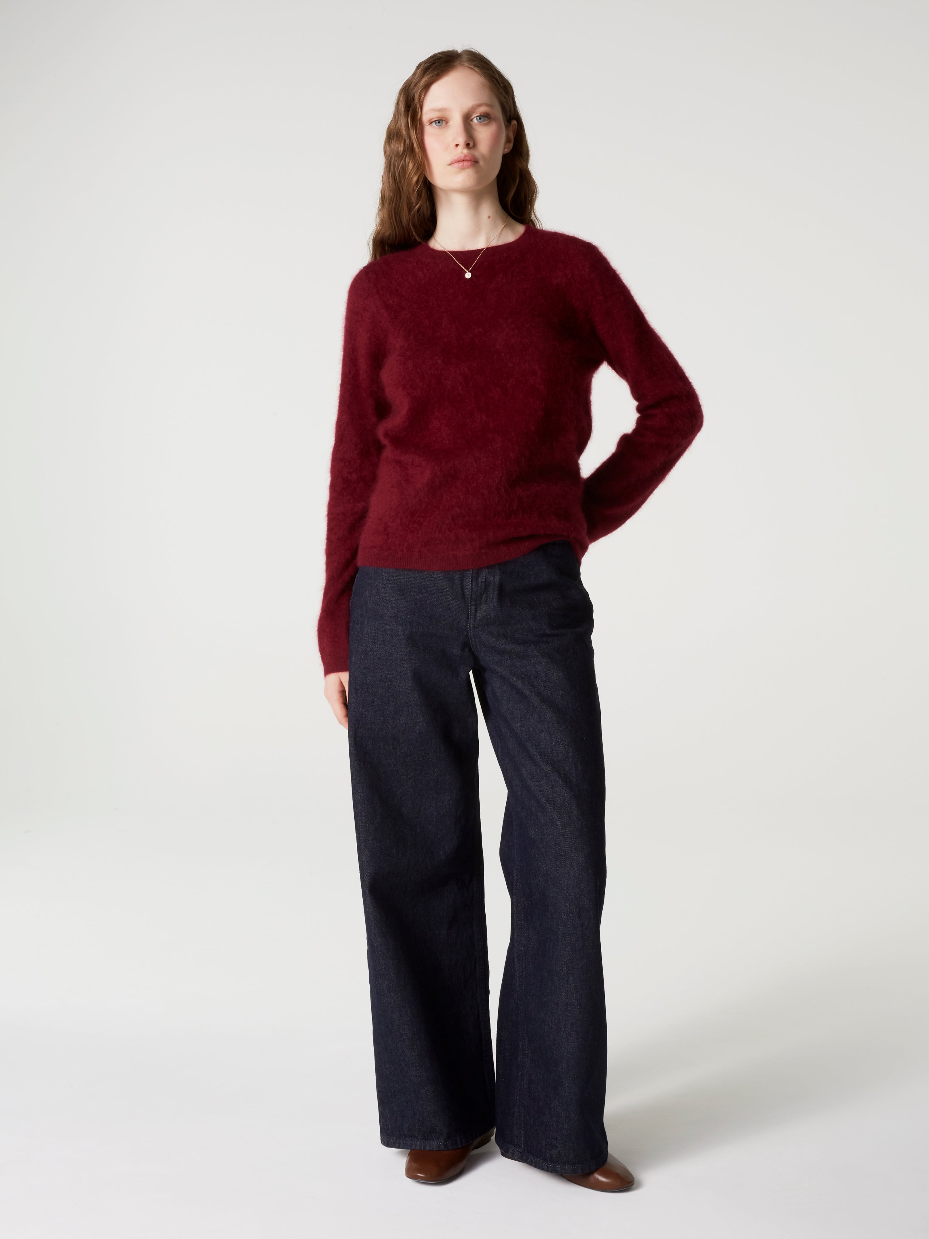 absolut-cali-kaschmir-pullover-damen-bordeaux-rundhals image 2