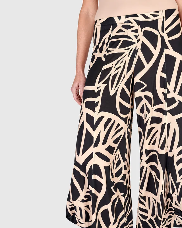 alembika-arlene-punto-pants-damen-hose-leaves image 1