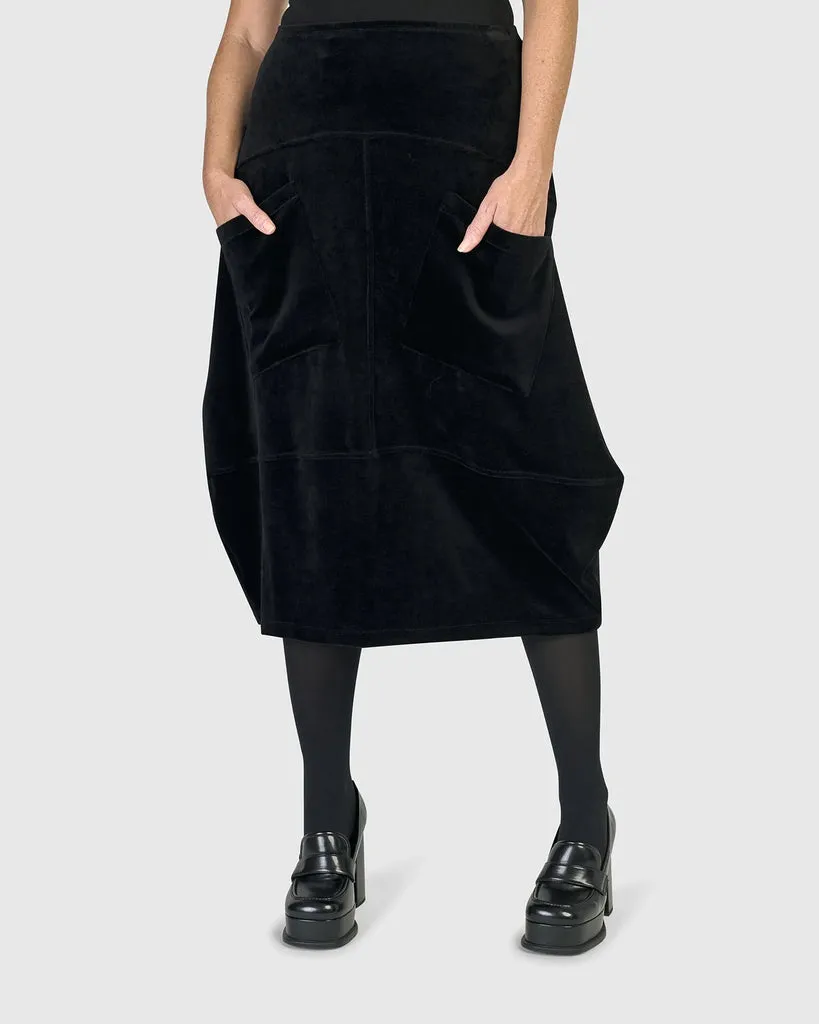 alembika-everyday-velvet-licorice-midi-rock-schwarz image 1