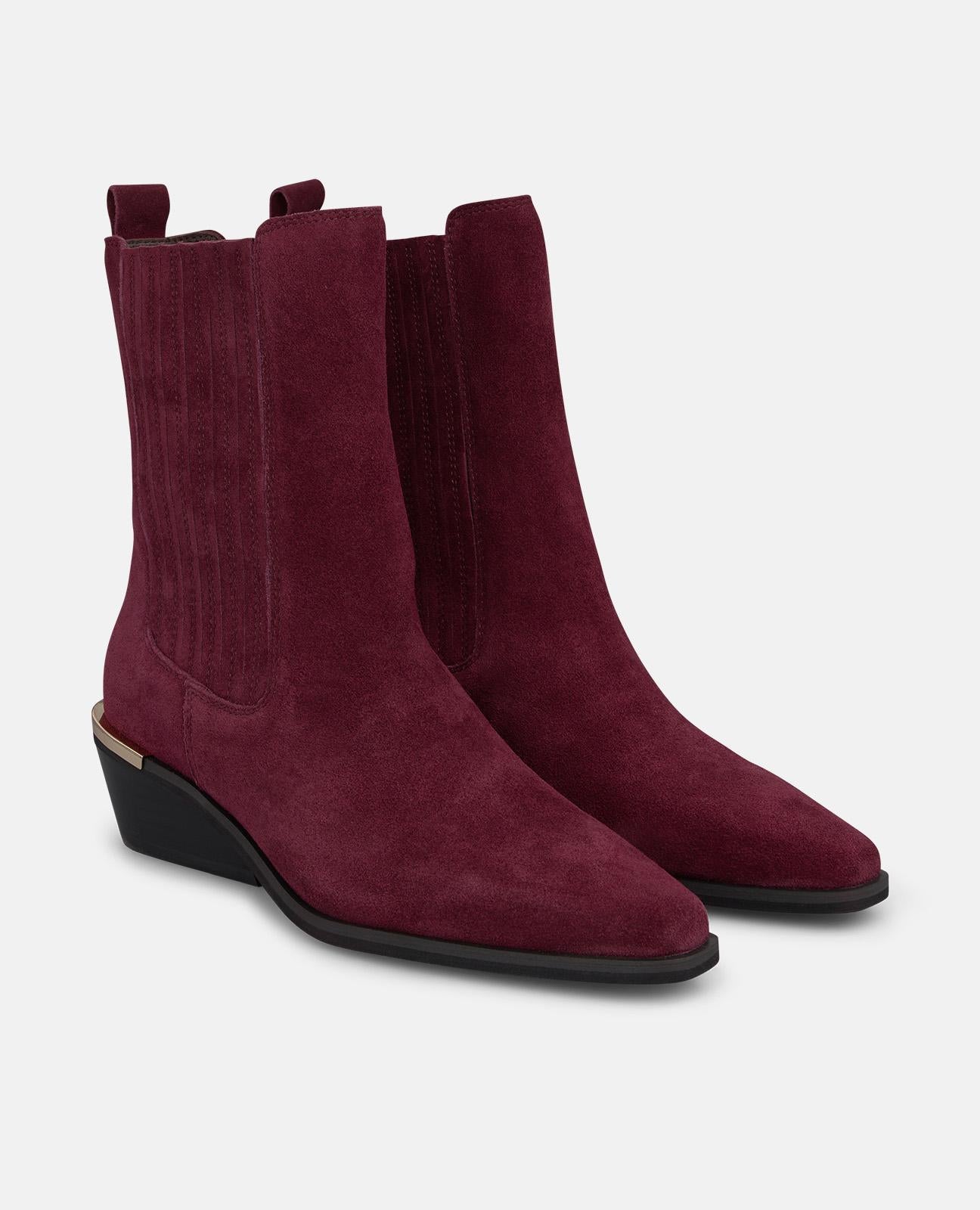 alma-en-pena-chelsea-stiefeletten-bordeaux-aus-veloursleder-mit-4-5-cm-blockabsa image 2