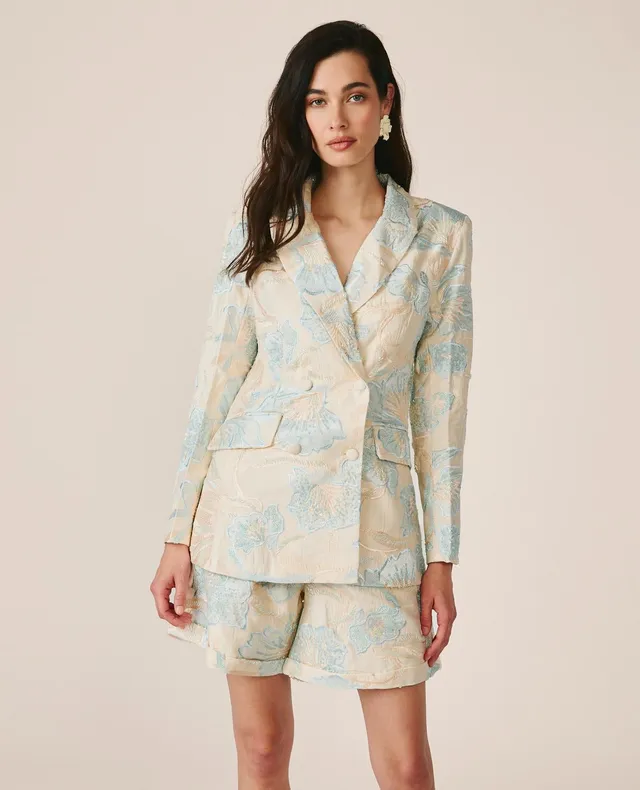 alma-en-pena-blazer-floral-mit-pailletten-blau image 1