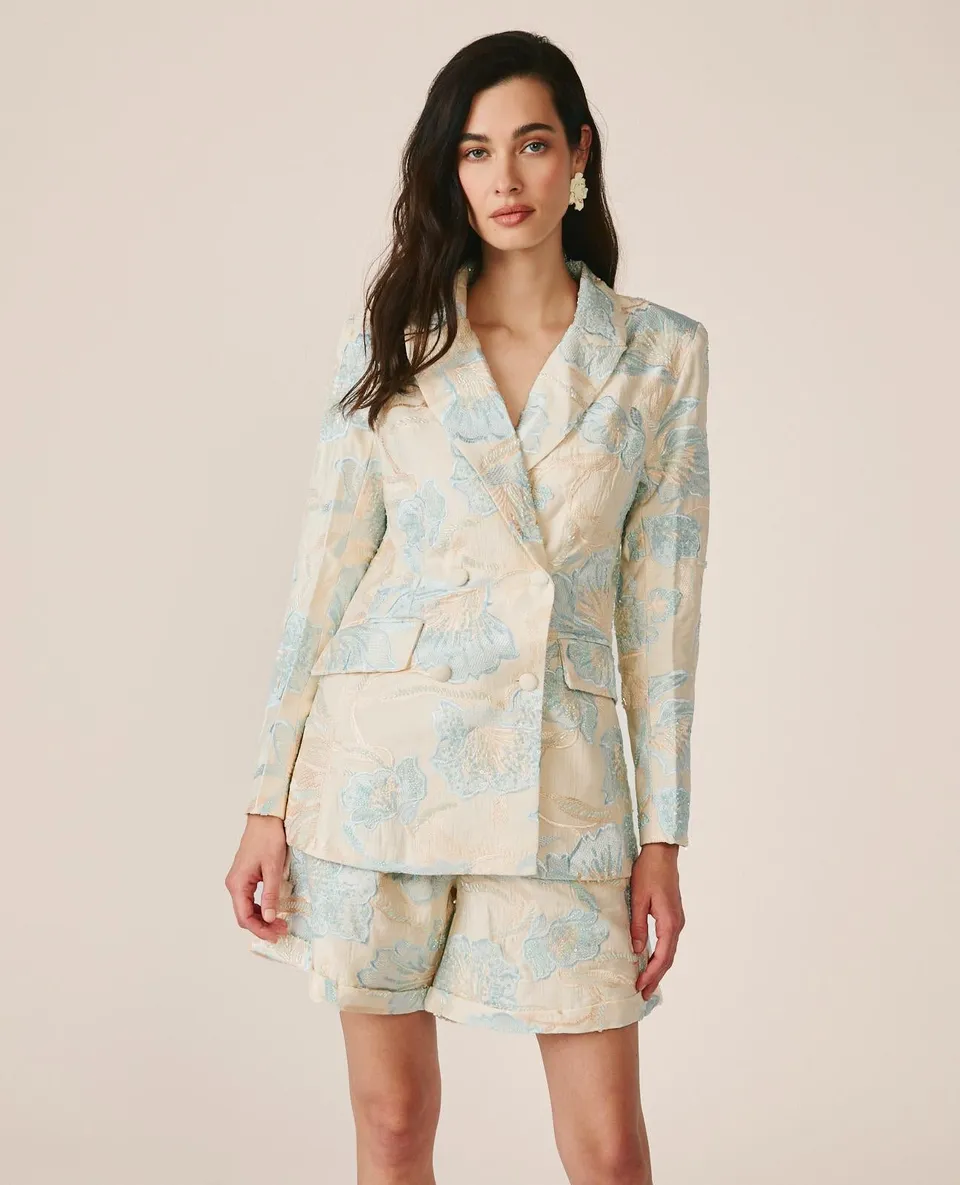 alma-en-pena-blazer-floral-mit-pailletten-blau image 1