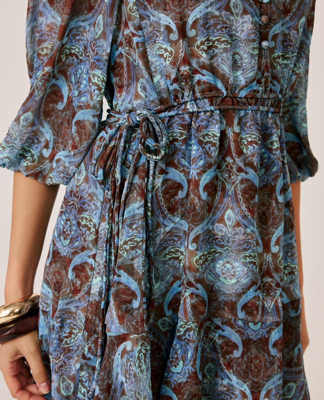 alma-en-pena-arabesque-mini-dress-chiffon-minikleid-in-braun image 5