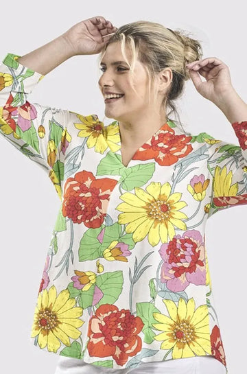alembika-vibrant-v-neck-top-bloom-baumwolle image 3