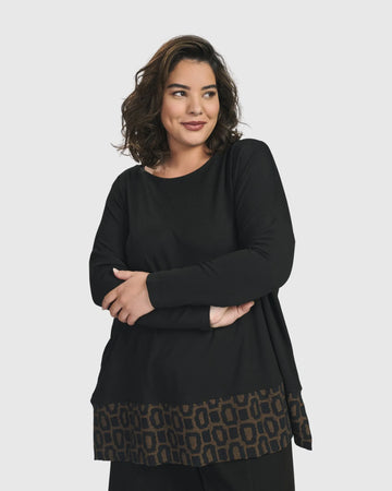 alembika-ready-for-anything-boxy-top-coffee-jersey-shirt-mit-must-saum image 2