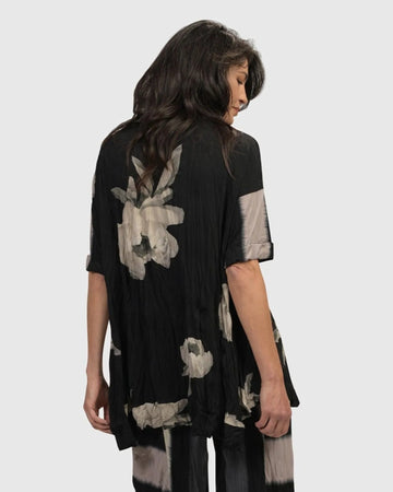 alembika-laila-crinkle-trapeze-top-stripe-roses image 2