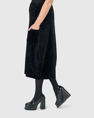 alembika-everyday-velvet-licorice-midi-rock-schwarz image 4