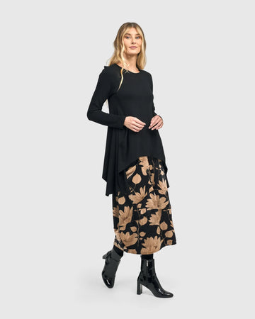 alembika-pippa-samt-rock-damen-midi-floral-cocoon image 6