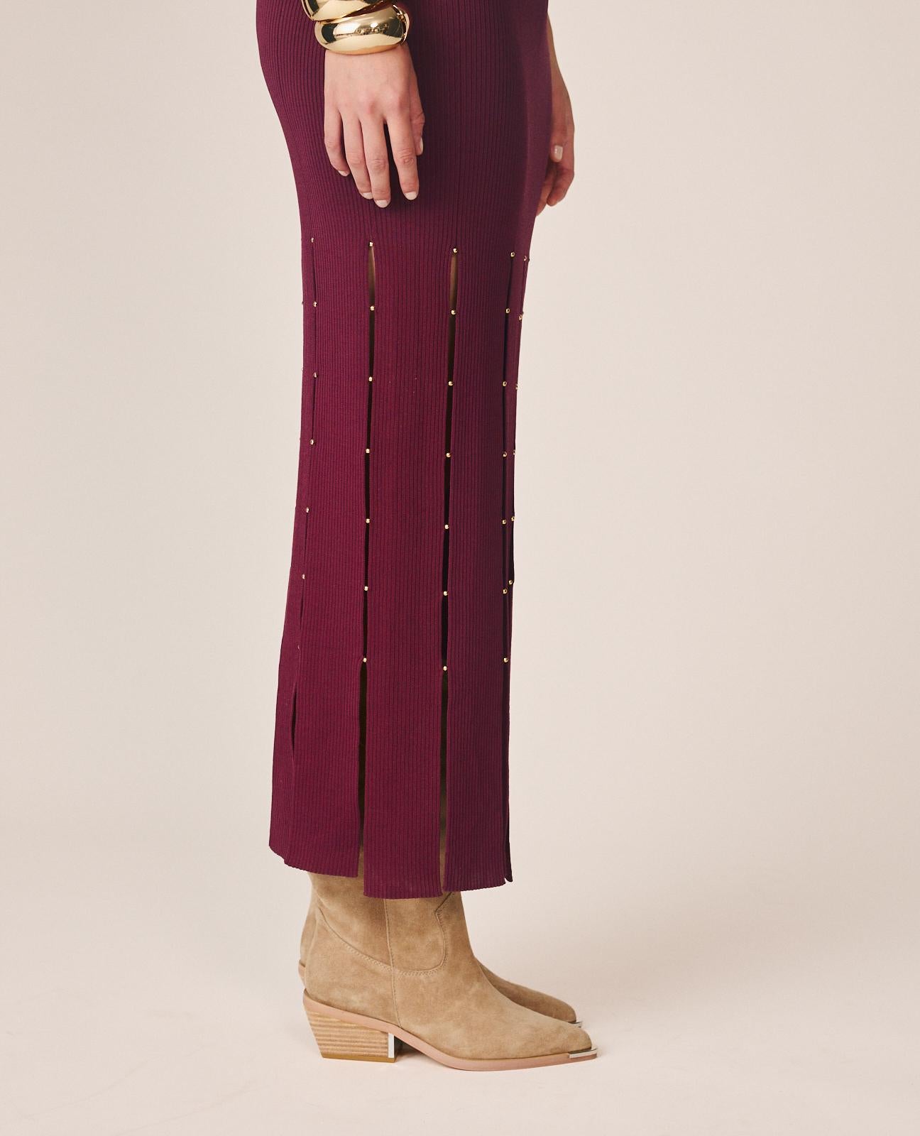 alma-en-pena-sleeveless-long-knit-dress-strick-maxikleid-bordeaux image 8