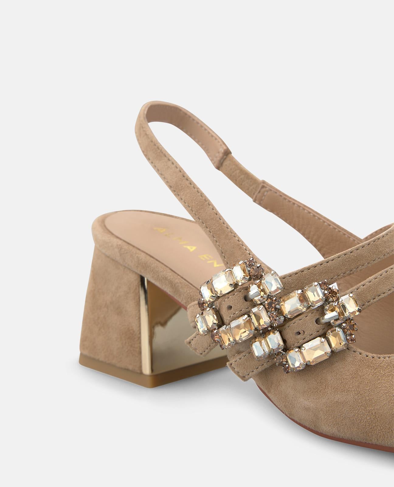 alma-en-pena-double-strap-slip-on-schuh-mit-strass-schnalle-5-5-cm-arena image 4