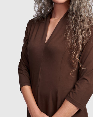 alembika-essential-cocoon-kleid-umber-midi-jerseykleid image 3