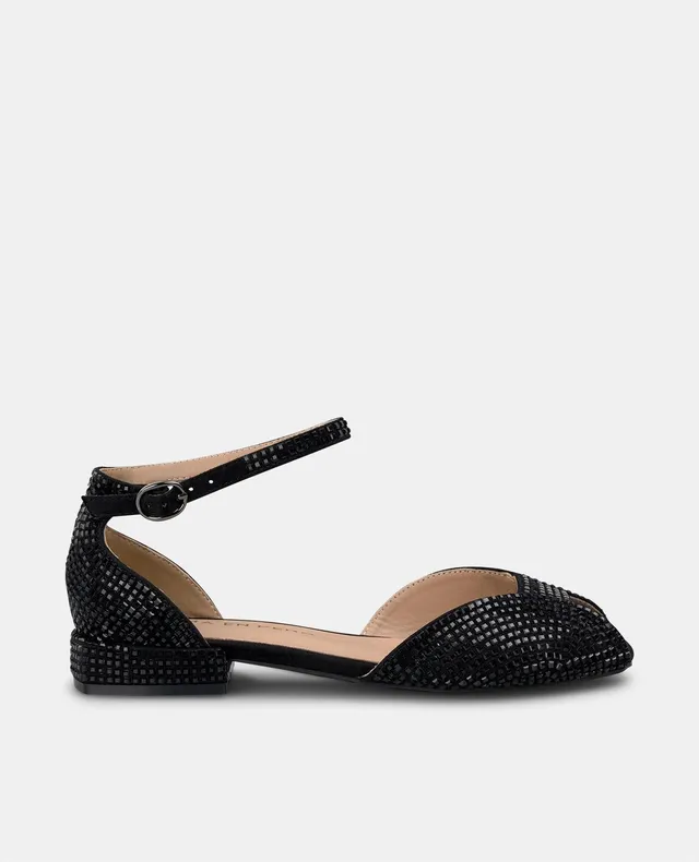 alma-en-pena-flache-sandale-mit-strass-schwarz image 1
