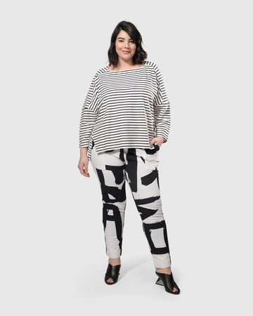 alembika-urban-jagger-stripe-top-schwarz-stretch-baumwoll-shirt image 2