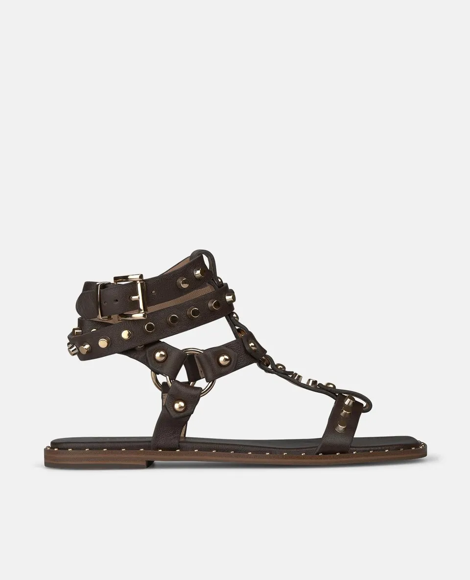 alma-en-pena-alfa-63633-griechische-plateau-sandalen-mit-nieten-braun image 1