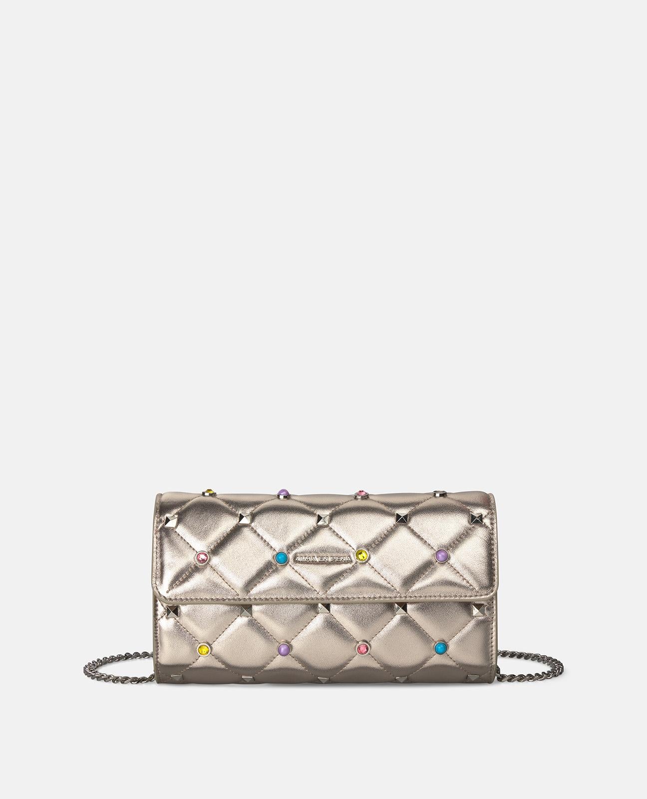 alma-en-pena-multicolor-piece-bag-clutch-bronze-metallic-mit-nieten image 1