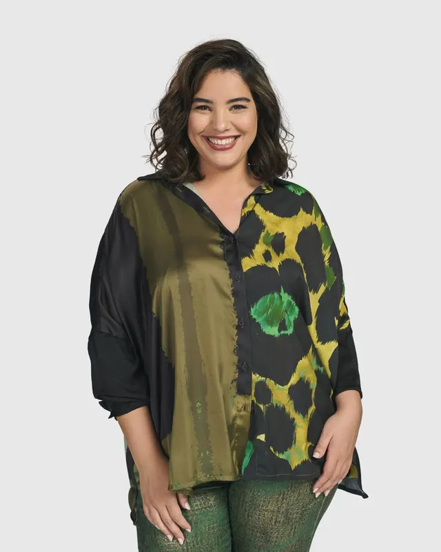 alembika-al-fresco-button-down-blouse-damen-hemdbluse-olive image 1