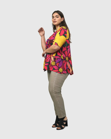alembika-marigold-trapeze-top-bouquet-damen-tunika-a-linie image 5
