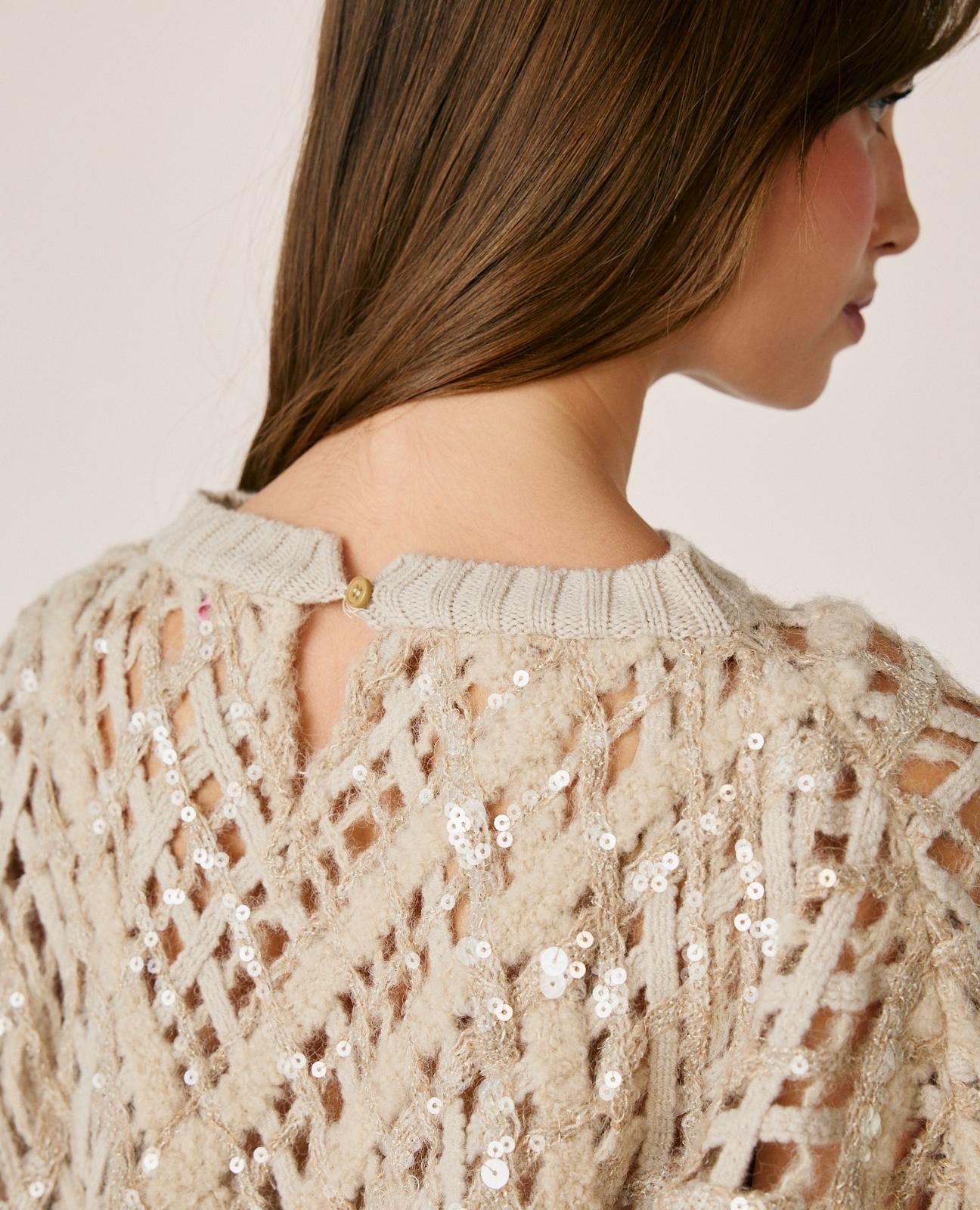 alma-en-pena-pailletten-pullover-braun-strickpullover-mit-rundhals image 5