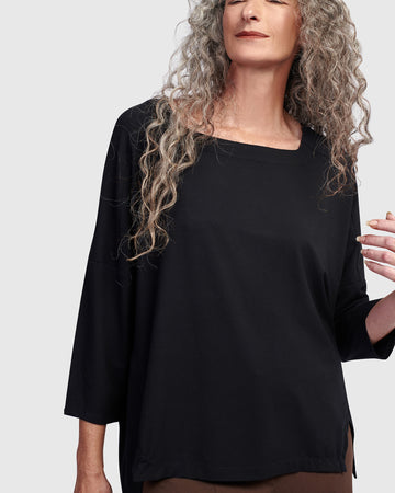 alembika-essential-boxy-top-black-damen-t-shirt image 2