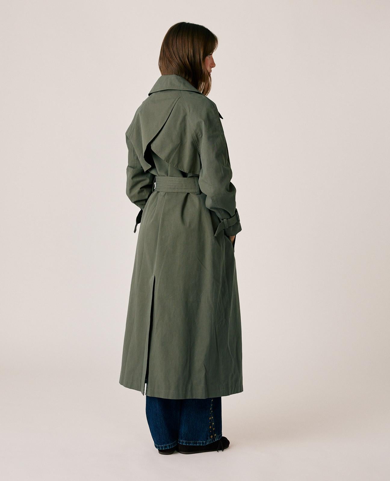 alma-en-pena-langer-twill-trenchcoat-khaki image 6