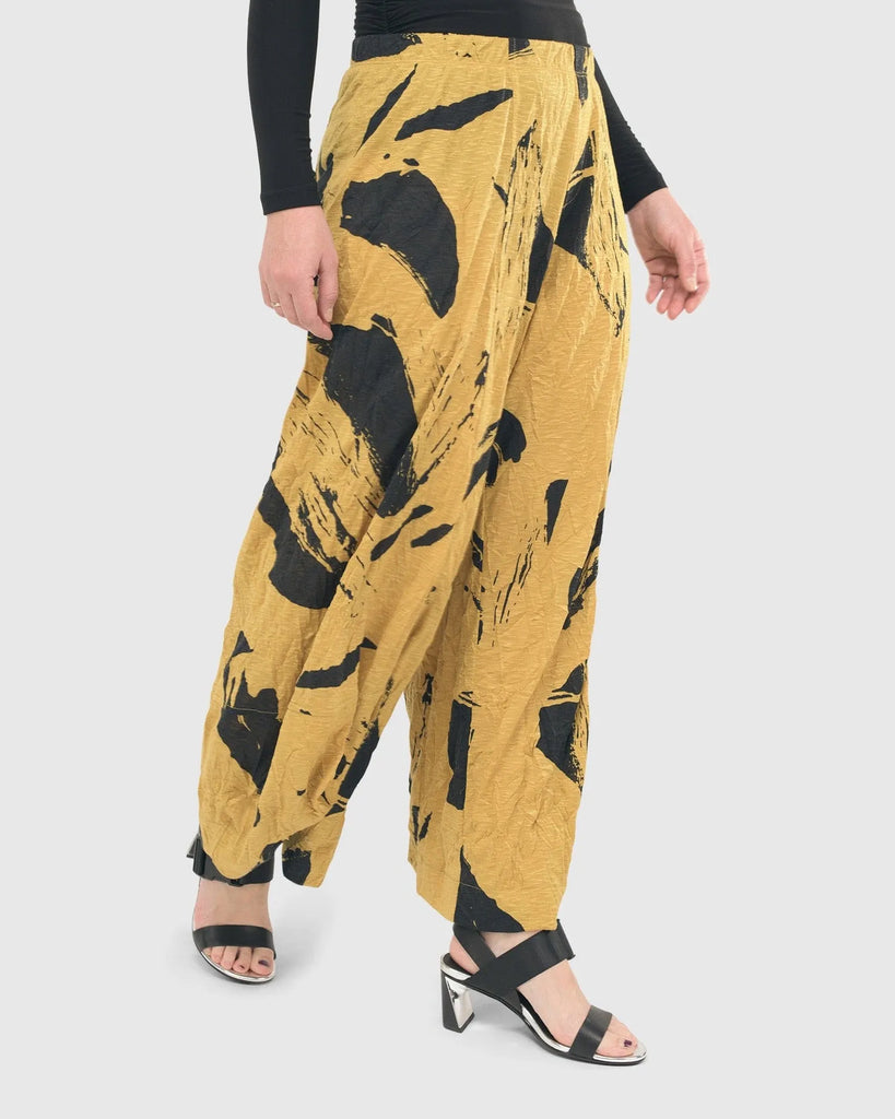 alembika-ru-crinkle-punto-pants-yellow-damen-hose image 1