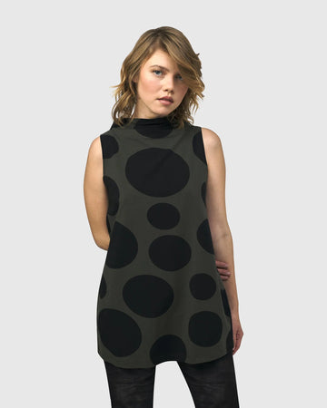 alembika-urban-dots-rmelloses-mockneck-top-khaki image 4